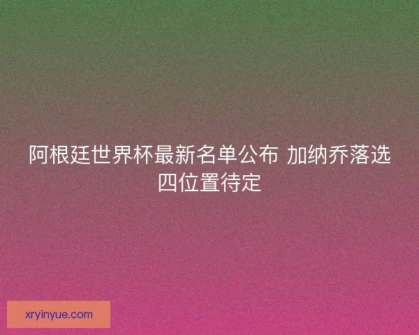 阿根廷世界杯最新名单公布 加纳乔落选四位置待定
